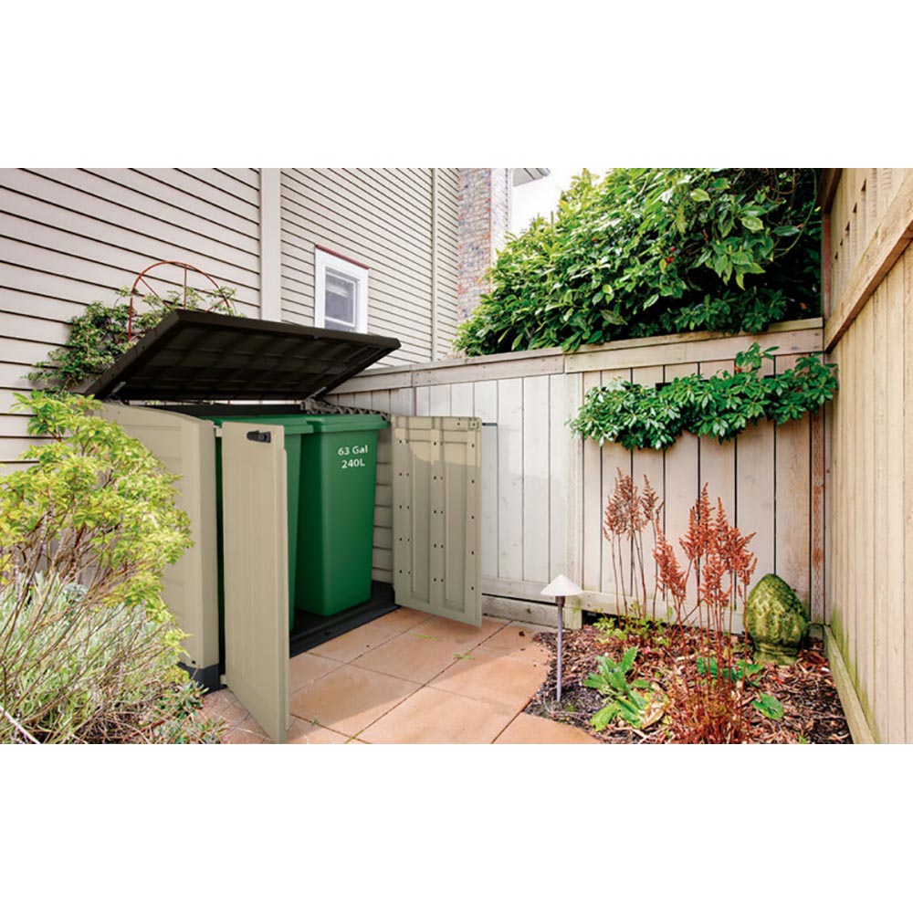 Keter Store It Out Max 1200L Outdoor Garden & Wheelie Bin Storage Shed – Brown/Beige