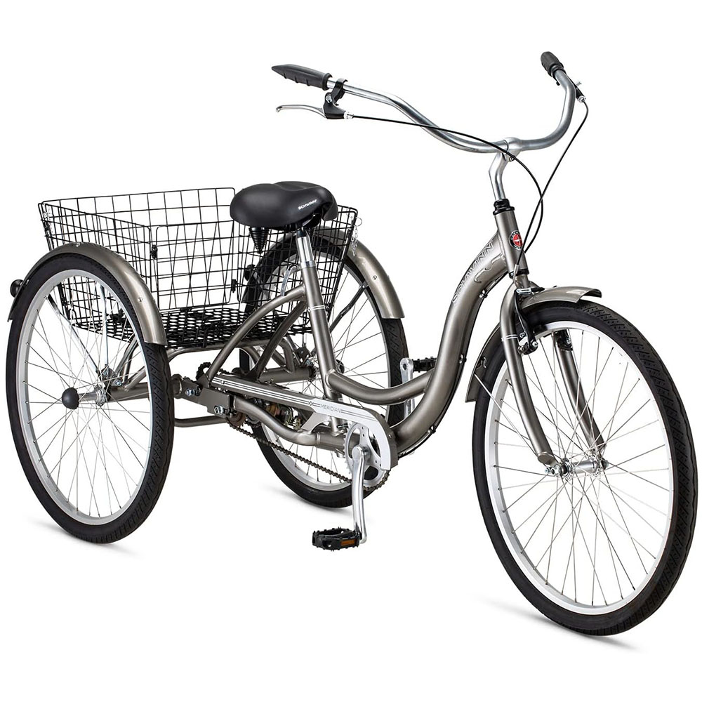 Schwinn Meridian Adult Tricycle, 24 or 26-Inch Wheel Options, Low Step-Through Aluminum Frame