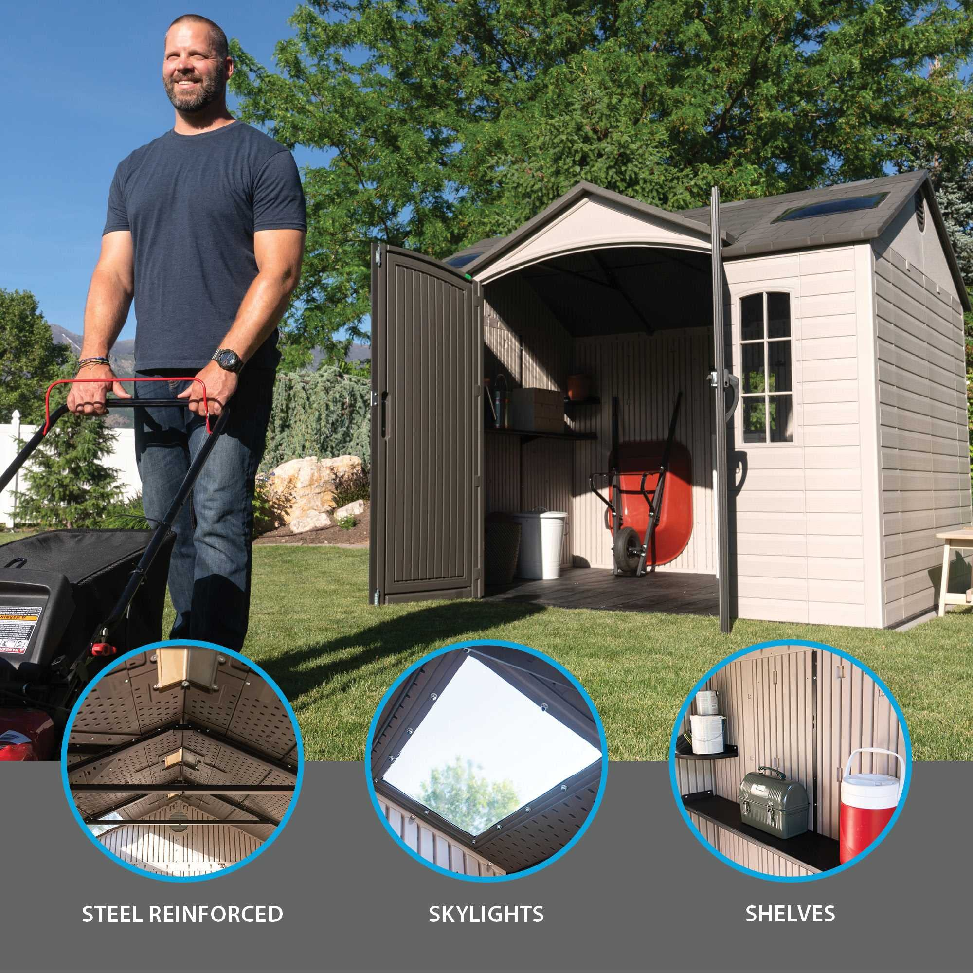 10x8 ft Outdoor Storage Shed, Desert Sand