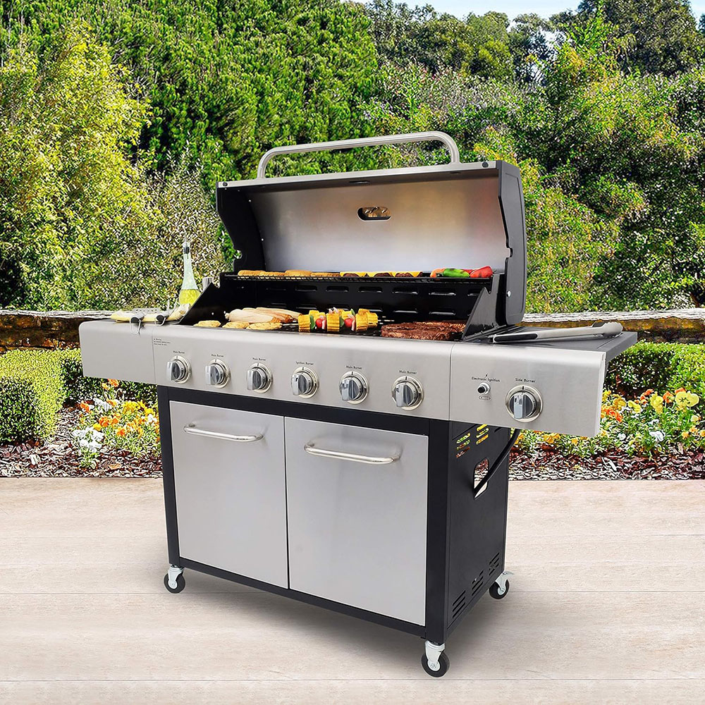 Kenmore PG-A40611S0L 6-Burner Cabinet Propane Gas Grill with Side Burner