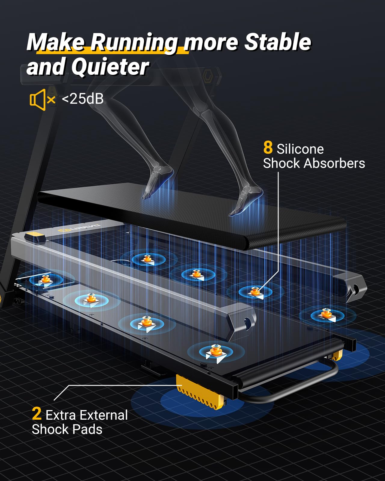 UREVO Treadmill with Desk, 3 in 1 Foldable Treadmill with Removable Desk, Install Free Under Desk Treadmill, 3HP Powerful Walking Treadmill for Office with Remote and 2s Folding