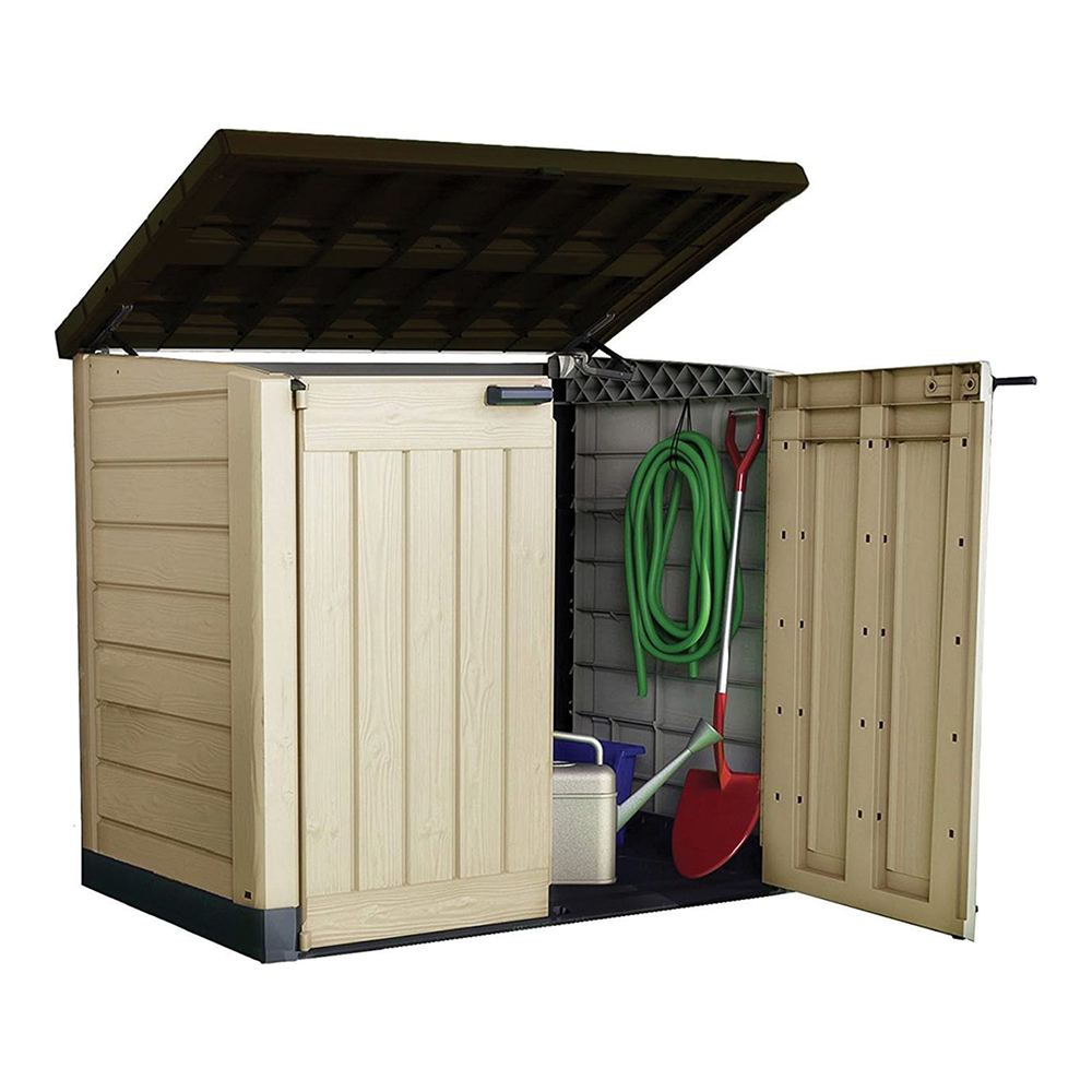 Keter Store It Out Max 1200L Outdoor Garden & Wheelie Bin Storage Shed – Brown/Beige