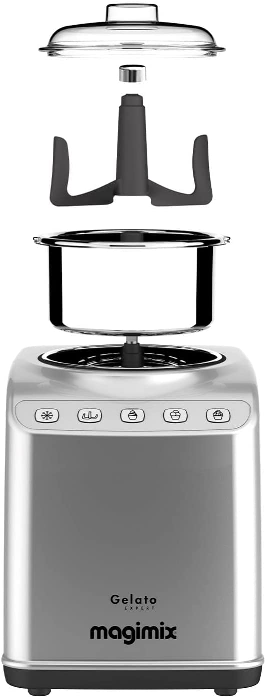 Magimix 11680 Gelato Expert | Frozen Dessert Maker with Built In Compressor | 2 x 2 Litre bowls | Makes Ice Cream, Gelato, Granita, Frozen Yoghurt, Sorbets.