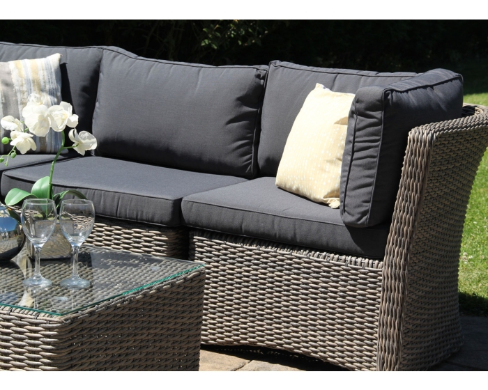 6PC High Back Modular Daybed Sofa Rattan Furniture Set - Natural DECO alfresco